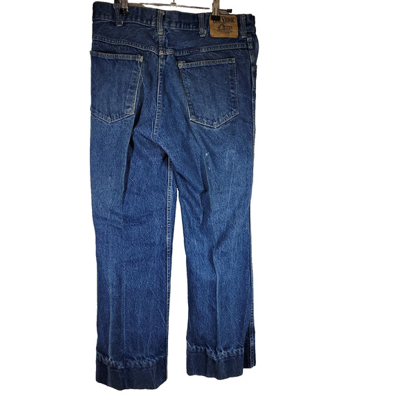 Vintage Big Yank Denim Jeans Mens 36x31 Blue Flare Bell Bottom Boot Cut Retro - Picture 2 of 16